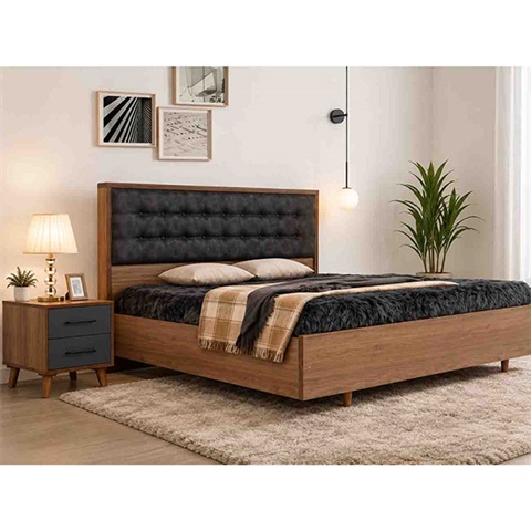 تخت دو نفره چوبی یونیک TD  3012
